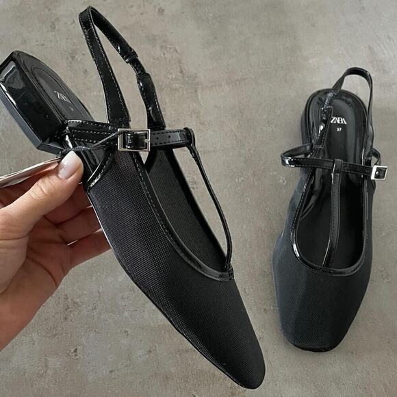 ZARA Blogger Fave!!! Slingback Flats NWT LAST ONE!!! 🖤 - Picture 11 of 16